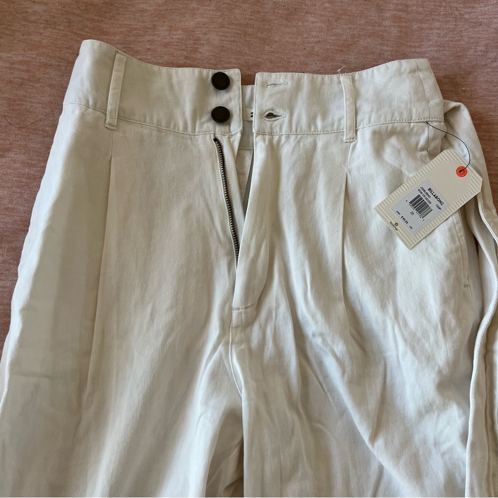 White Billabong Wide Leg Pants (Size 25)